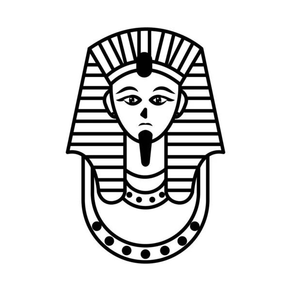 Icono de faraón egipcio, estilo de línea — Vector de stock