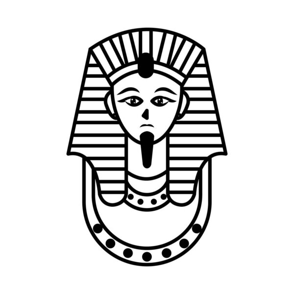 Egyptian pharaoh icon, line style
