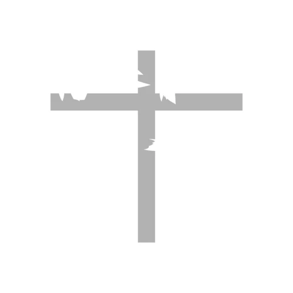 Trä kors ikon, platt stil — Stock vektor