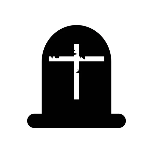 Icono de la tumba de Halloween, estilo silueta — Vector de stock