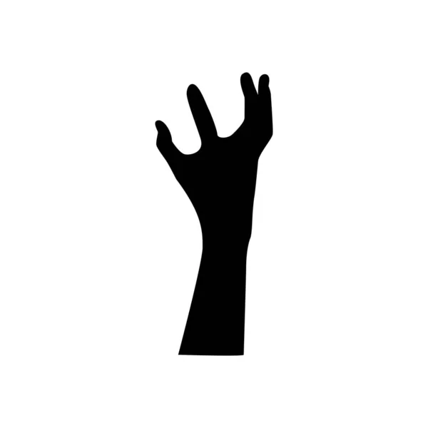 Halloween zombie hand icon, silhouette style — Stock Vector