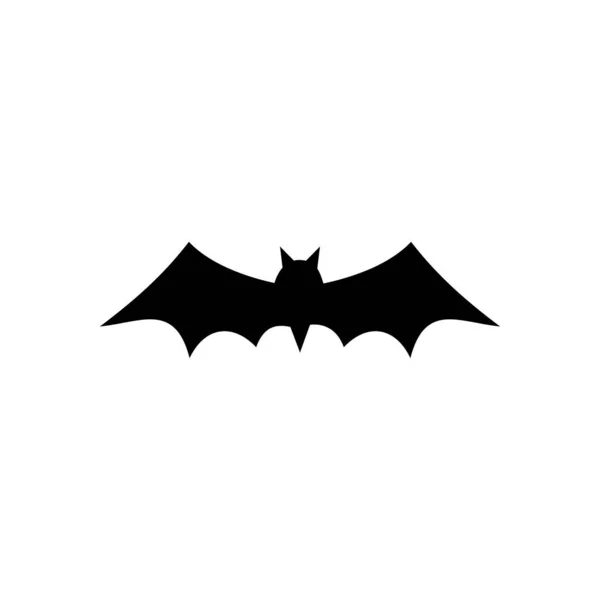 Icona del pipistrello del fumetto, stile silhouette — Vettoriale Stock