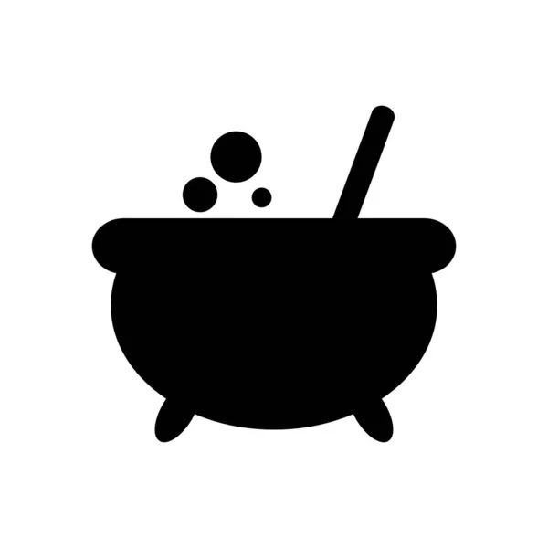 Boszorkány főzet pot ikon, sziluett stílusban — Stock Vector