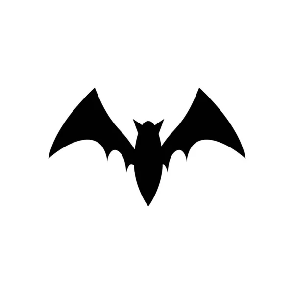 Cartoon bat icoon, silhouet stijl — Stockvector