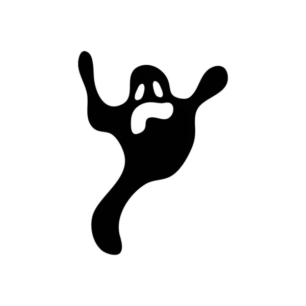 Icono fantasma de Halloween, estilo silueta — Archivo Imágenes Vectoriales
