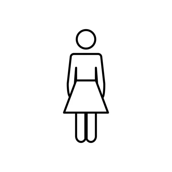Ícone mulher pictograma, estilo de linha — Vetor de Stock