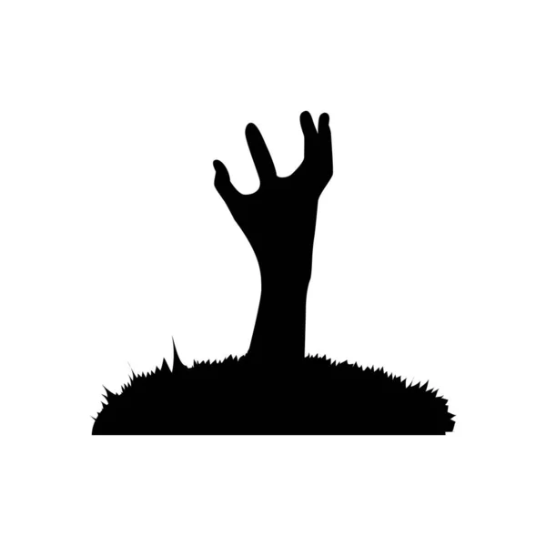 Zombie χέρι από το έδαφος εικονίδιο, στυλ σιλουέτα — Διανυσματικό Αρχείο