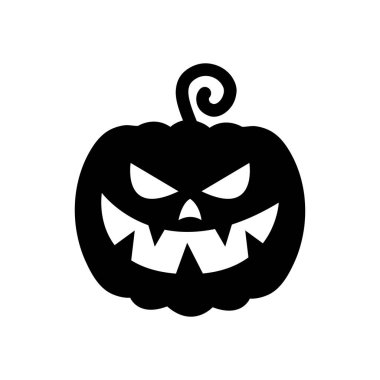 Cadılar Bayramı balkabağı çizgi filmi, siluet tarzı.