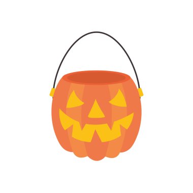 Cadılar Bayramı kabak kovası simgesi, düz stil