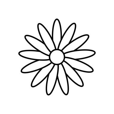 güzel çiçek ikonu, çizgi tarzı