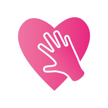 el ve kalp ikonu, gradyan tarzı