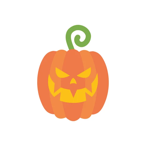 Icono de la calabaza de Halloween de dibujos animados, estilo plano — Vector de stock