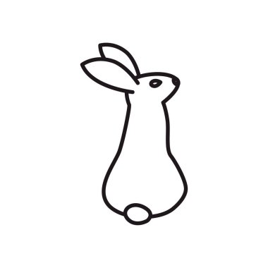 Sevimli tavşan çizgisi ikon vektör tasarımı