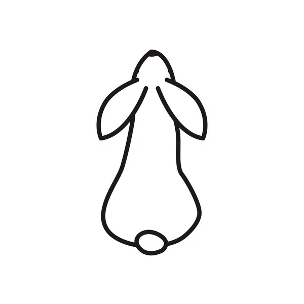 かわいいウサギのラインスタイルのアイコンベクトルデザイン — ストックベクタ