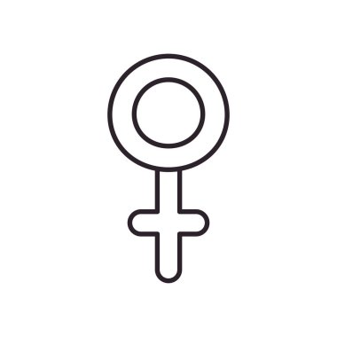 kadın cinsiyet çizgisi ikon vektör tasarımı