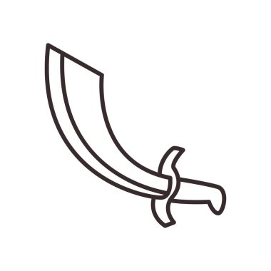 Türkçe kılıç çizgisi simge vektör tasarımı