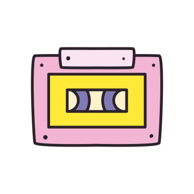 Retro teyp satırı ve biçim ikonu vektör tasarımını doldur