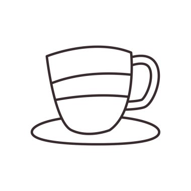 kahve fincanı çizgisi biçim vektör tasarımı