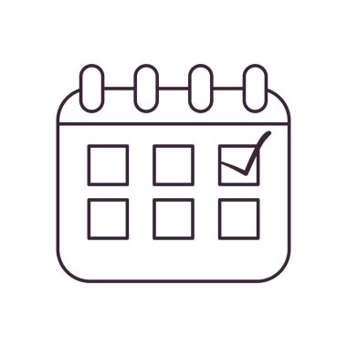 İşaretleme çizgisi biçim vektör tasarımına sahip takvim