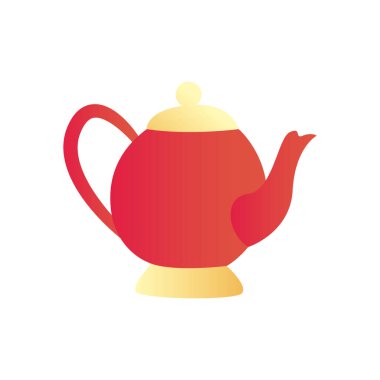 Çin çayı demliği gradyan biçim ikon vektör tasarımı