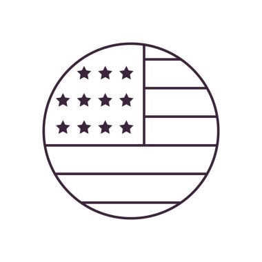 ABD bayrağı düğme çizgisi biçim vektör tasarımı