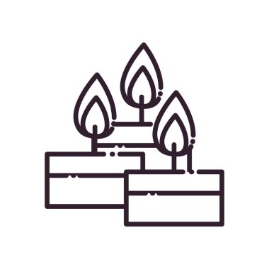 üç mum satırı biçim vektör tasarımı