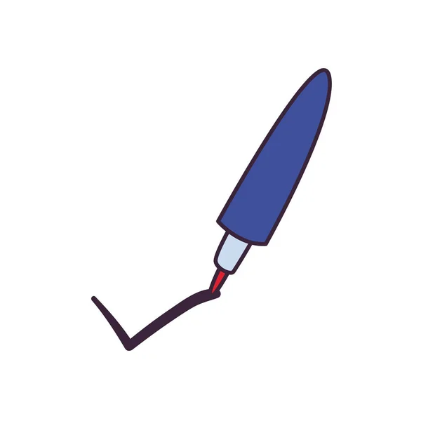 Penna med markeringslinje och fyll stilikon vektor design — Stock vektor