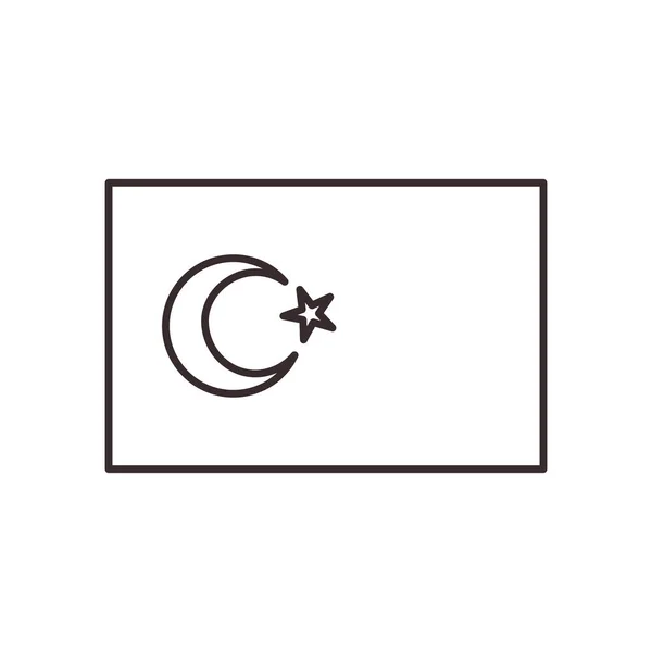 Design vettoriale icona stile linea bandiera turca — Vettoriale Stock