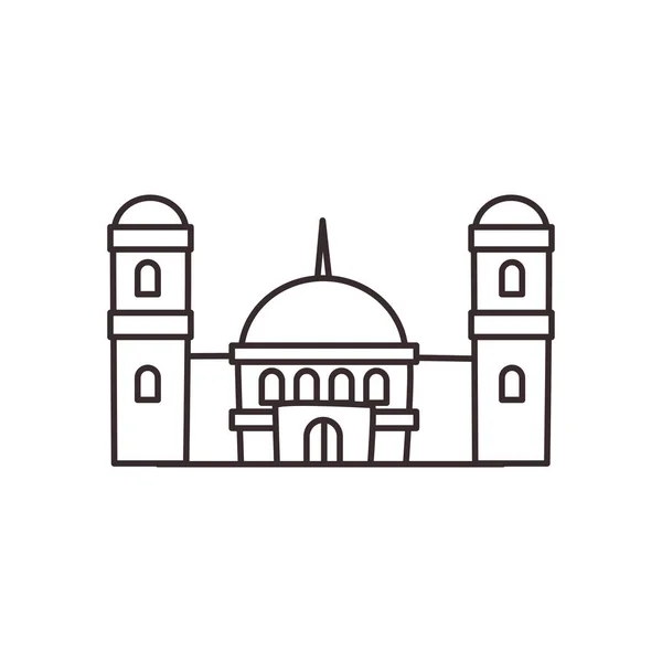 Mezquita turca línea estilo icono vector de diseño — Vector de stock