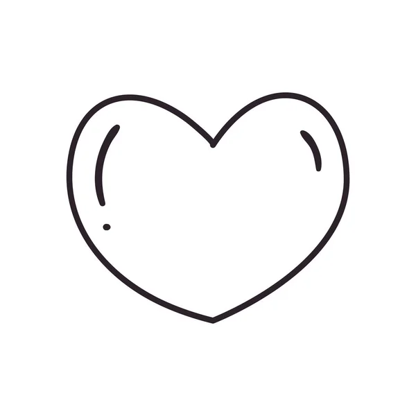 Design vettoriale icona stile linea del cuore — Vettoriale Stock