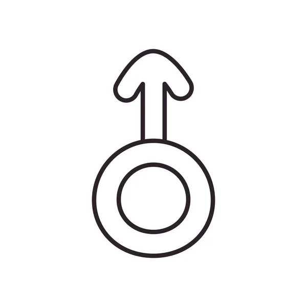 Männliche Geschlechtslinie Stil-Ikone Vektor-Design — Stockvektor