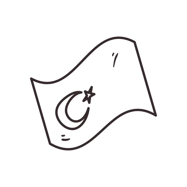 Turkish flag line style icon vector design — Stock Vector