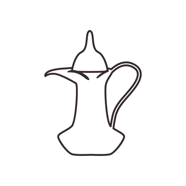 Türkische Kaffeegläser Linie Stil Ikone Vektor Design — Stockvektor