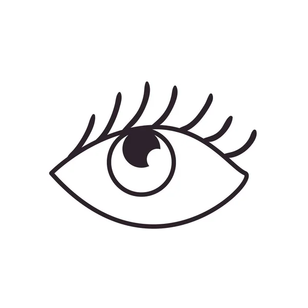 Vrouwelijke eye line stijl icoon vector ontwerp — Stockvector