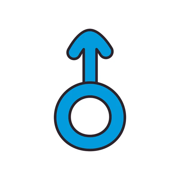 Línea de género masculino y diseño de vectores icono de estilo de relleno — Vector de stock
