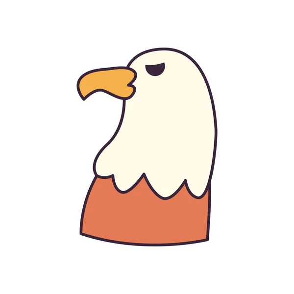 Línea de pájaro águila y diseño de vector icono de estilo de relleno — Vector de stock