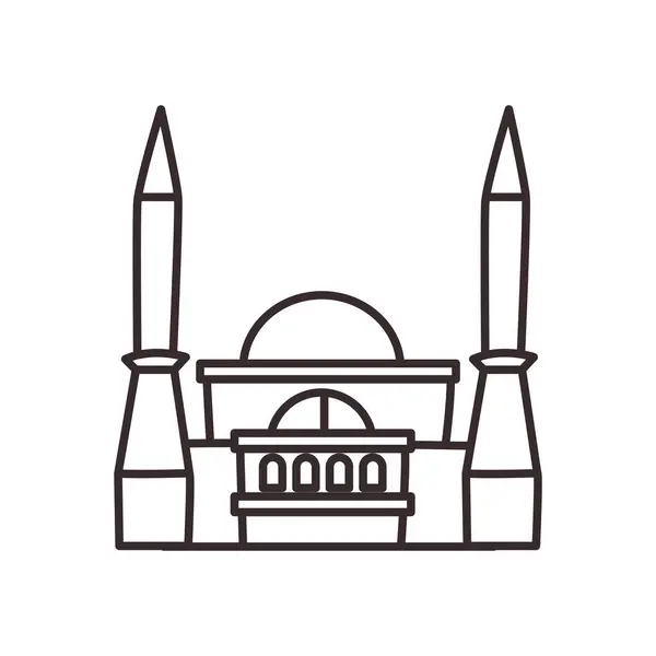 Mezquita turca línea estilo icono vector de diseño — Vector de stock