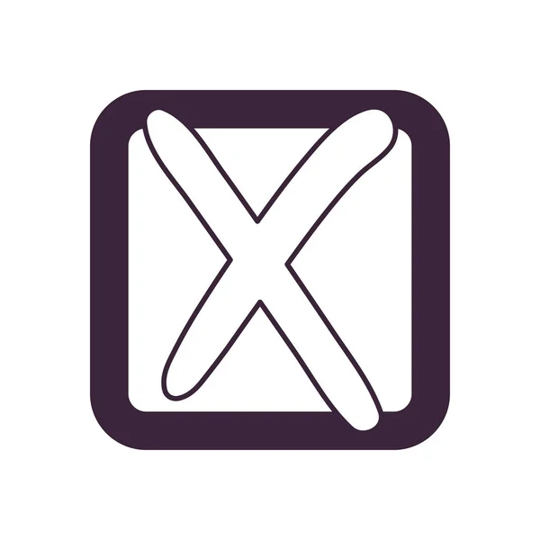 Election x cross on square line icon vector design — стоковый вектор