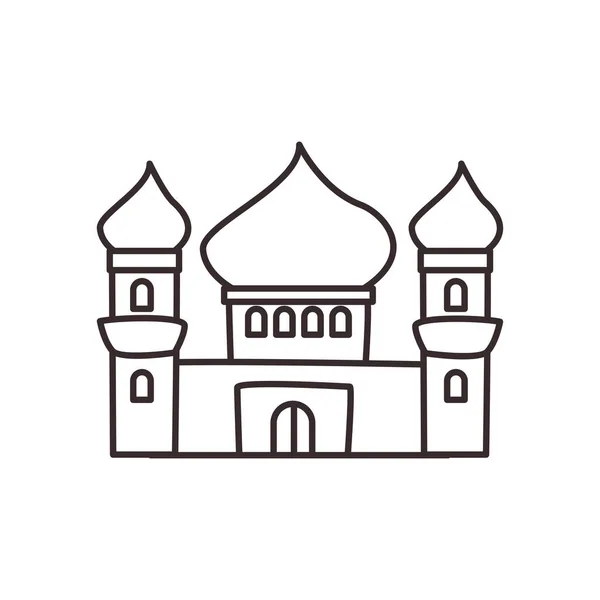Mezquita turca línea estilo icono vector de diseño — Vector de stock