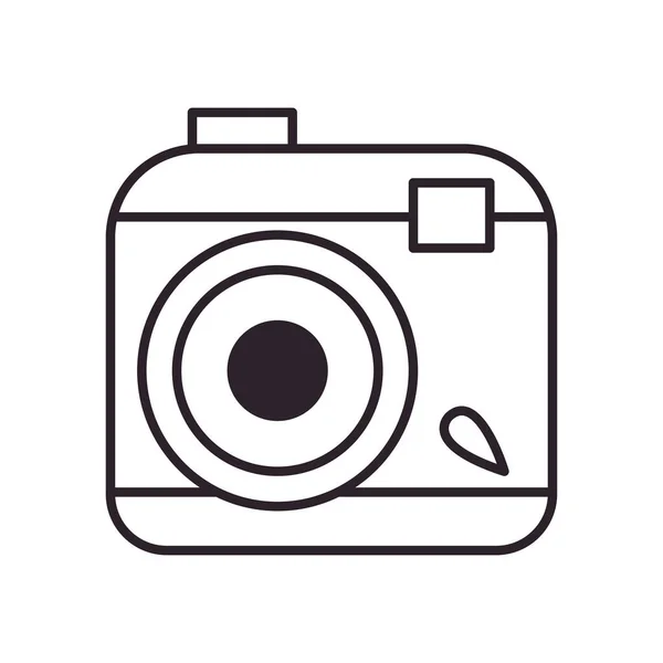 Caméra instantanée rétro style ligne icône vectoriel design — Image vectorielle