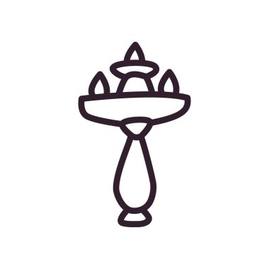 diwali lambası üç mum çizgisi biçim vektör tasarımı