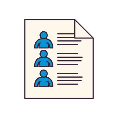 Seçenekler satırına sahip oy kağıdı ve biçim ikonu vektör tasarımını doldur