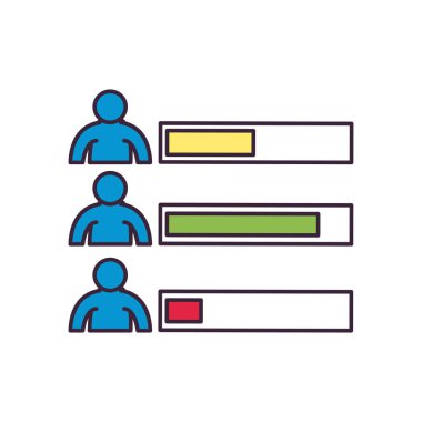 başkan seçenekleri ve ilerleme çizgisi ve biçim ikonu vektör tasarımını doldur