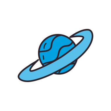 Gezegen çizgisi ve biçim ikonu vektör tasarımı