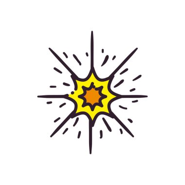 havai fişek patlama hattı ve biçim ikonu vektör tasarımını doldur