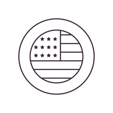 ABD bayrağı düğme çizgisi biçim vektör tasarımı