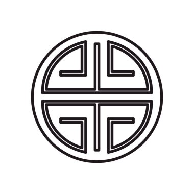 Çin mühür damgası çizgisi biçim vektör tasarımı