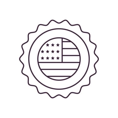 ABD bayrağı mühür çizgi biçim vektör tasarımı