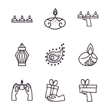 diwali çizgisi biçim ikonu vektör dizaynı