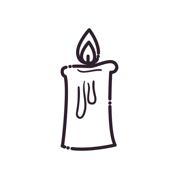 Linea di candele stile icona vettoriale design — Vettoriale Stock